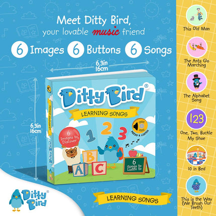 Ditty Bird | Learning Songs | Interactive Musical Book for Toddlers 1- 3 | ABC Sing-Along Boardbook for Baby