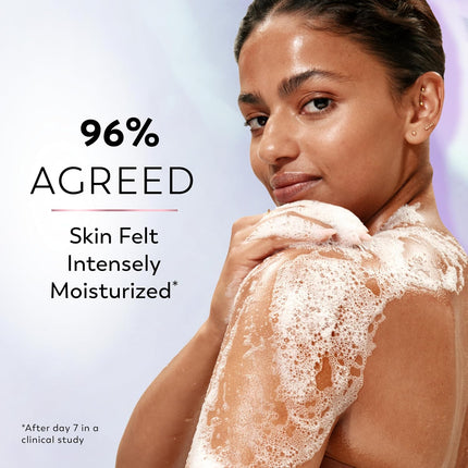 Super Serum Body Wash for Extra Dry Skin, 24Hr Long Lasting Rich Hydration, 5+ Ingredient Complex for Bright, Even, Firm, & Luminous Skin, with Collagen Peptide, Vitamin C & Shea Butter, 20 Fl Oz