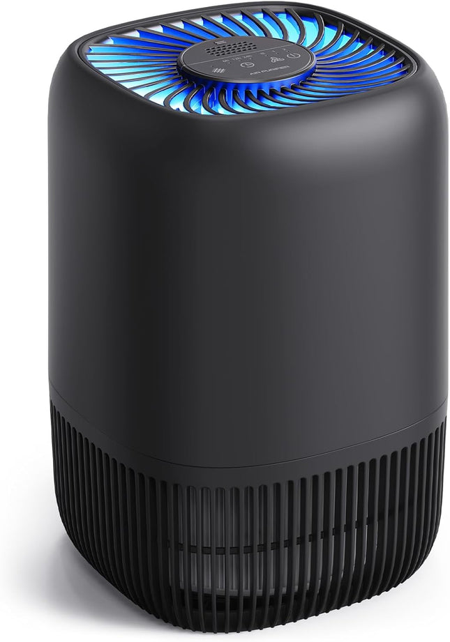 Air Purifier for Bedroom, High-Efficiency Air Cleaner for Rooms up to 1,076 Sq Ft, Removes Pet Hair, Odors, Smoke & Pollen with 3 Fan Speeds, Timer & Aroma Pad