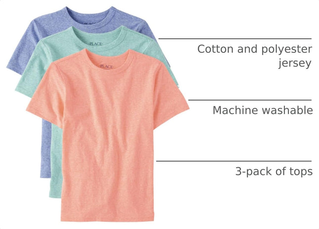 Boys' Short Sleeve Crew Neck T-Shirts