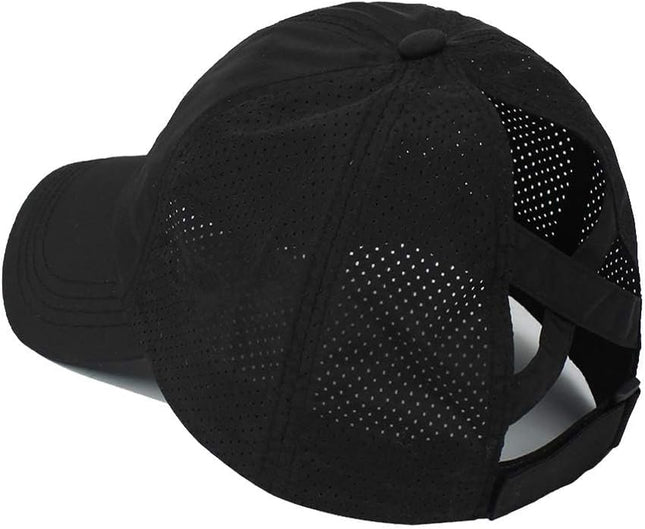 Womens Criss Cross Ponytail Hat Quick Drying Baseball Cap Sun Hats UV Protection Sport Cap