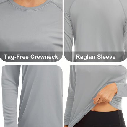 Women'S Long Sleeve Shirts UPF 50+ Sun Protection Shirts for Hiking Fishing Workout Rash Guard