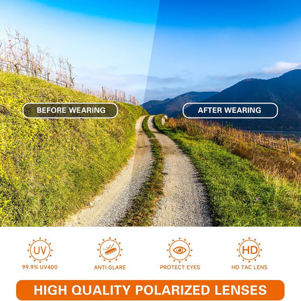 Sports Polarized Sunglasses for Men: Women UV400 Protection Wrap around Sun Glasses for Fishing Driving Cycling TR90