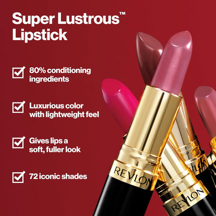 Super Lustrous Lipstick, Creamy Formula for Soft, Fuller-Looking Lips, Moisturized Feel, 764 on the Mauve, 0.15 Oz