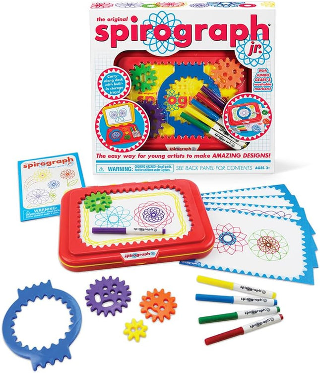 Jr. — Jumbo Sized Gears Classic Retro Toy for Spiral Drawing Art Design Toy Kit for Smaller Hands — for Kids Ages 3 and Up