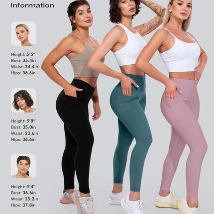 Leggings with Pockets for Women, High Waisted Tummy Control Workout Yoga Pants