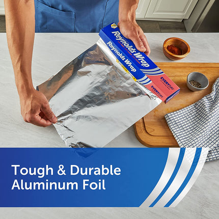 Wrap Everyday Strength Aluminum Foil Roll, Freezer Safe and Grill Safe, Great for Foil Packets and Home Cooking, 12 Inches Wide, 200 Total Sq. Ft.