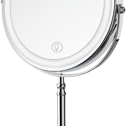 Makeup Mirror, Rechargeable Vanity Mirror with 3 Lights, 1X/10X | Adjustable Brightness, 3000Mah, Double-Sided, Gift for Mom, Women, Wife, Girls, Dorm Room Essential