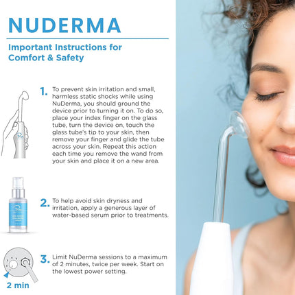 Nuderma Clinical Portable Skin Therapy Wand, Machine with 6 Fusion Neon + Argon Wands – anti Aging - Clarifying - Skin Tightening & Radiance - Wrinkle Reducing