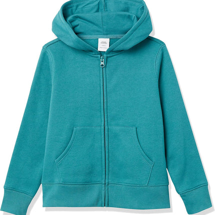 Girls and Toddlers' Fleece Zip-Up Hooded Sweatshirt with Lined Hood and Rib Knit Detail