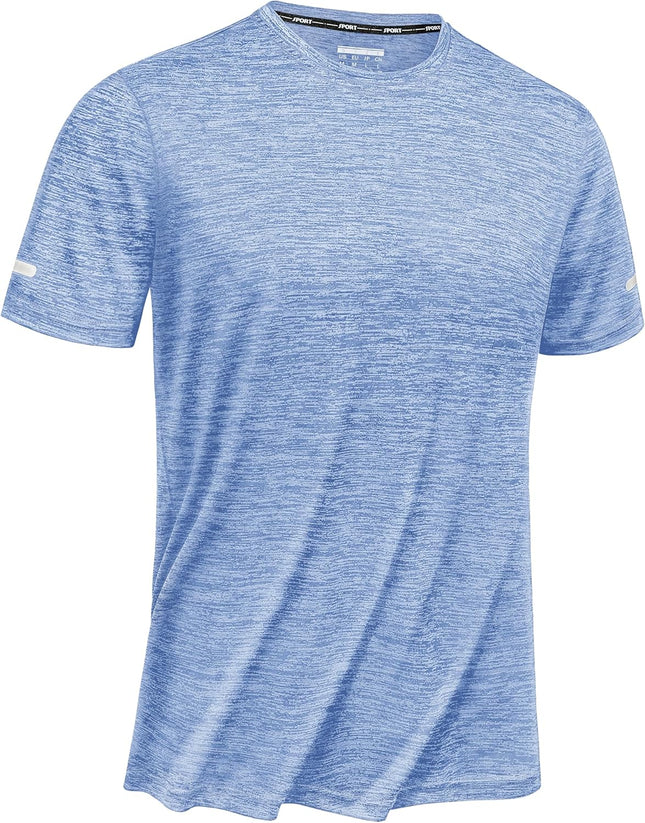 Mens Workout Shirts Short Sleeve Athletic Dry Fit Tshirts Shirts Running Gym Crewneck T-Shirts