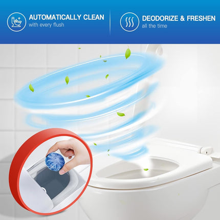 Automatic Toilet Bowl Cleaner Tablets, Drop-In Tank Cleaner for Bathroom, Prevent Stains & Deodorize, Long-Lasting Cleaning Tabs, Easy-Use Freshener for Bowl & Tank, 12 Pack