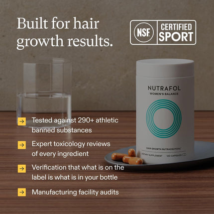 Nutrafol Women'S Balance Hair Growth Supplements, Ages 45 and Up, Clinically Tested for Visibly Thicker Hair and Scalp Coverage, Dermatologist Recommended - 1 Month Supply