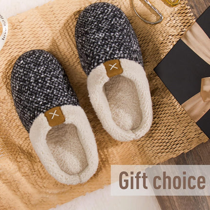 Mens Warm Fuzzy Slip on Slippers, Sherpa Lined House Shoes with Memory Foam for Indoor Outdoor, Mens Gifts for Winter