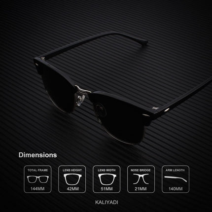 Polarized Sunglasses for Men and Women Semi-Rimless Frame Driving Sun Glasses UV Blocking