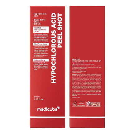 Body Peel Shot with Hypochlorous Acid | Gentle Body Exfoliating Serum for Dead Skin Cells, Rough Patches & Uneven Texture | Rice Extract, Panthenol for Hydrating & Smoothing Care | 9.46 Fl.Oz