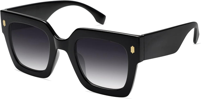 Vintage Oversized Square Sunglasses for Women,Retro Womens Luxury Big Large Sun Glasses UV400 SJ2194