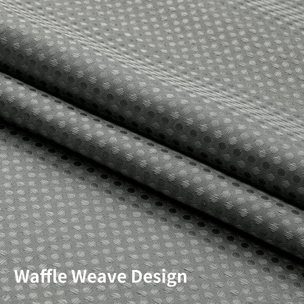 No Hook Shower Curtain with Snap in Fabric Liner, Waffle Weave Heavy Duty Thick Shower Curtains with Mesh Top Window, Hotel Style Waterproof Bathroom Curtain Set, 72 X 75 Inch, Grey