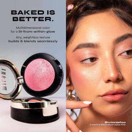 Rose Blush, Powder Blush for Cheeks, Cruelty Free Makeup - Shape, Contour & Highlight Face for a Natural Matte Finish -Romantic Rose