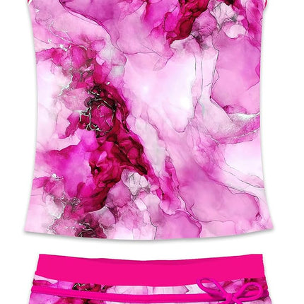 Little Girls' Summer Swimwear Two Piece Boyshort Tankini Kids Swimsuit
