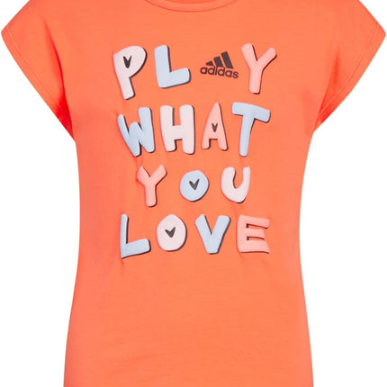 Adidas Girls' Short Sleeve Scoop Neck Tee T-Shirt