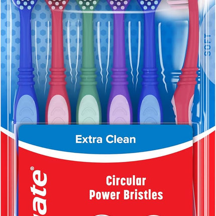 Extra Clean Toothbrush, Soft Toothbrush for Adults, 6 Count (Pack of 1)