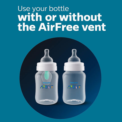 Anti-Colic Baby Bottle with Airfree Vent, Slow Flow 1 Nipple, 0M+, 4Oz, 4 Pack, Clear, SCY701/04