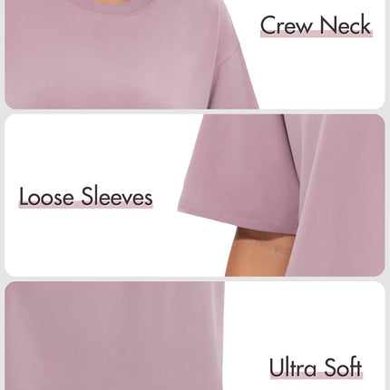 1/2/4 Pack Oversized Tshirts for Women, Loose Fit Crew Neck Summer Baggy Tops Workout Tees plus Size T Shirts
