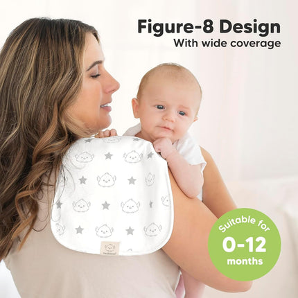 Organic Burp Cloths Baby Boy & Girl, 5-Pack Cotton Burp Rags(Constellation) | Super Absorbent Cotton Burping Cloths for Babies, Soft, Plush, Newborn, Infant Towels, Milk Spit up Rags, Large 21X10