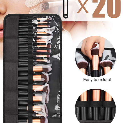 Makeup Brush Holder,Makeup Brush Organizer,Travel Makeup Brushes Bag Cosmetic Bags Pouch for Women Cosmetic Brushes Makeup Artist -Brushes Not Included