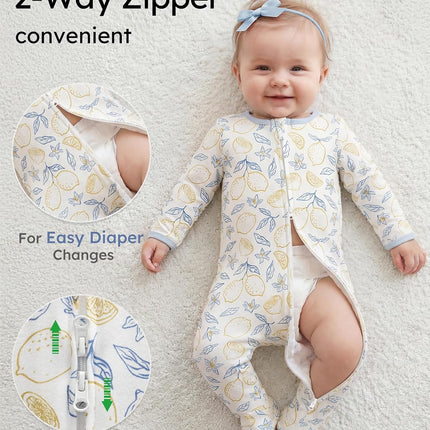Baby Pajamas 100% Organic Cotton Baby Sleepers for Newborn 0-3 3-6 6-9 Months Boys Girl Clothes 3Pcs Footed Pjs