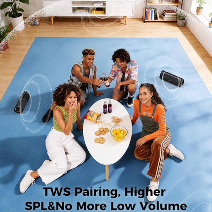 Bluetooth Speaker, 20W HD Sound, Portable Wireless, IPX5 Waterproof, up to 24H Playtime, TWS Pairing, for Home/Party/Outdoor/Camping/Beach Essentials, Electronic Gadgets, Birthday Gift (Black)