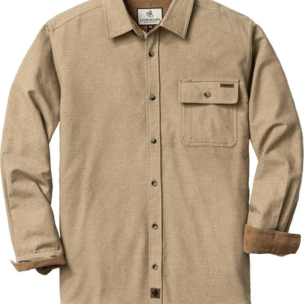 Mens Long Sleeve Button down 100% Cotton Flannel Shirt