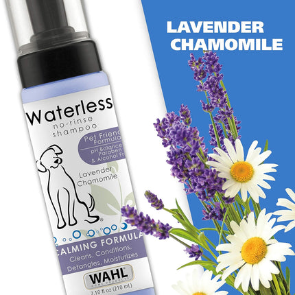 USA Pet Friendly Waterless No Rinse Shampoo for Animals – Lavender & Chamomile Scented - Cleaning, Conditioning, Detangling, & Moisturizing Shampoo for Dogs – 7.1 Oz - Model 820014A