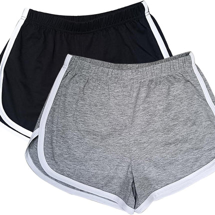 2 Pack Women Cotton Running Athletic Shorts Gym Yoga Summer Active Dance Shorts Pants
