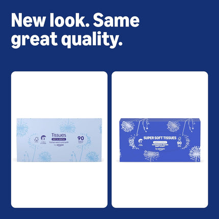 3-Ply Facial Tissues, 1080 Sheets, (12 Packs of 90 Sheets)