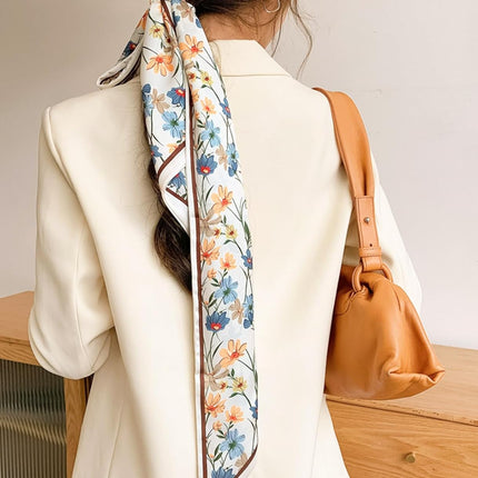 Head Scarf Hair Neck Scarves for Women Purse Bag Scarfs for Handbags Silky Long Thin Satin Headscarf Fashion