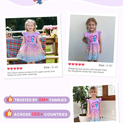 Princess Frozen Elsa Minnie Stitch Toddler Girl Tulle Tutu Dress Ruffle Sleeve Mesh Summer Birthday Party Clothes 2-9Y