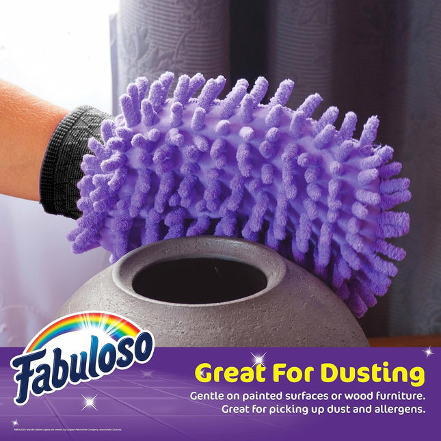 Microfiber Cleaning Mitt Glove, Lint-Free Scratch-Free Dusting and Washing for Furniture, Blinds, Baseboards, Shelves and Car Interior, One Size Fits All, Purple, 1 Count