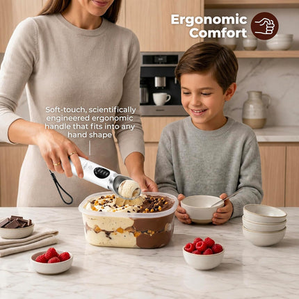 Heated Ice Cream Scoop, Rechargeable with Dishwasher-Safe Head