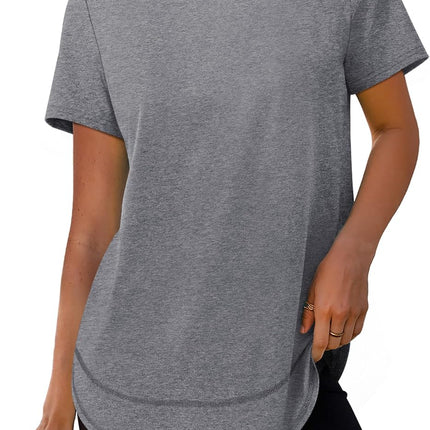 Womens Workout Tops Short Sleeve Shirts Sun Protection UPF 50+ Quick Dry Outfits for Hiking Running S-3XL