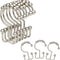 Shower Curtain Rings,  Shower Curtain Hooks, Rust-Resistant Metal Shower Hooks for Curtain, Double Glide Shower Curtain Hooks for Bathroom Shower Curtain & Shower Liner, Set of 12, Matte Nickel