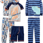 4T / Grey Cars/Navy Stripe/Text Print