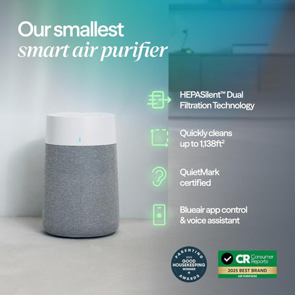 Blue Pure 511I Max Smart Air Purifier for Bedroom & Small Rooms up to 1,138 Sq Ft, Hepasilent Air Cleaner for Pets, Allergies, Smoke & Dust, Quiet Wifi Air Purifier with Auto Mode