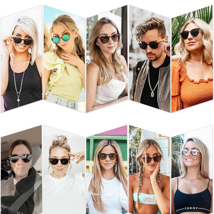 Small round Classic Polarized Sunglasses for Women Men Vintage Style UV400 Lens MAY SJ2113