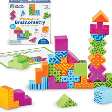 STEM Explorers Brainometry - 3D Puzzle Games for Kids, Kids Travel Games, Brain Teaser Puzzles, Pattern Memory Game, Brain Game Toys, Classroom Toys, 5 Year Old Boy and Girl Gifts
