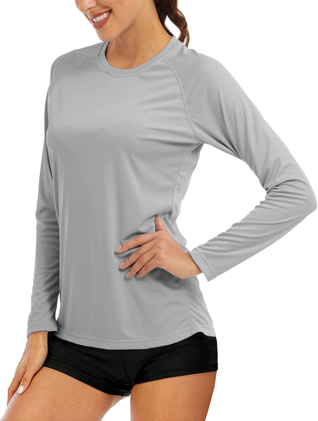 Women'S Long Sleeve Shirts UPF 50+ Sun Protection Shirts for Hiking Fishing Workout Rash Guard