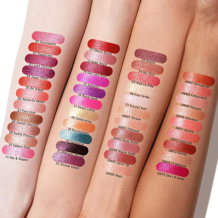 Matte Mauve Pink Lipstick with Glow Metallic Finish - Vegan Lipstick for Women, Creamy Texture, Hydrating Clean Beauty Formula, High-End Magnetic Hook Design, GM04 Mauve Babe