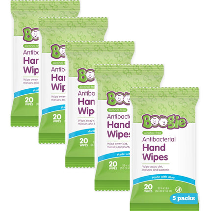 Antibacterial Hand Wipes - 100 Count - Hypoallergenic & Alcohol-Free - Travel and Diaper Bag Essential