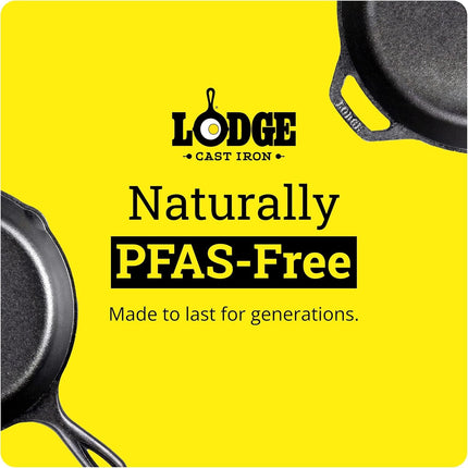 Seasoned Cast Iron Skillet 10.25 Inches - Pfas-Free, Non-Toxic Cookware - Use with an Oven, Stove, Grill, or Campfire - Naturally Non-Stick & Oven Safe | Camping-Cooking-Utensils